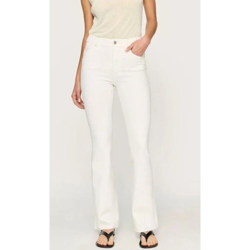 NEW Stretch White Denim Plus Sz 24 High Rise BRIDGET BOOT Intasculpt Jean DL1961